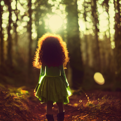 Midjourney Mädchen im Wald