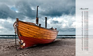 März, Postkartenkalender 2015, Boot am Strand