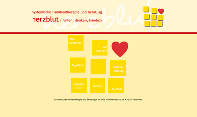 Screenshot Herzblut Webseite