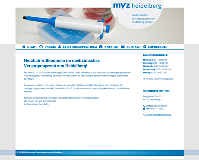 Webseite MVZ Heidelberg