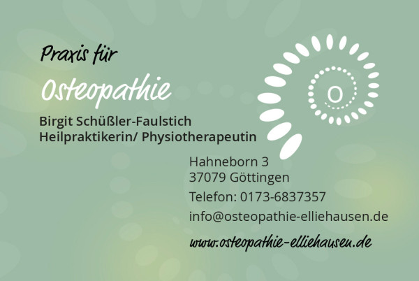 Visitenkarten Osteopathie Schrift rechts Visitenkarten Osteopathie Schrift rechts