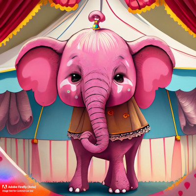Adobe Firefly Pink Elephant