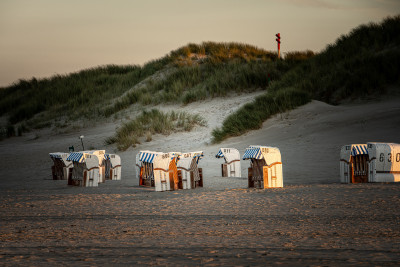 Strandkörbe am Spiekerooger Strand Strandkörbe am Spiekerooger Strand
