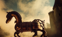 before.sunrise steam powered horse in front of a medieval castl 4cc5aa62 df3f 4317 96a5c9