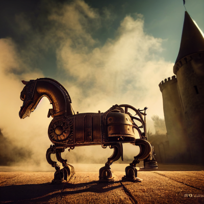 before.sunrise steam powered horse in front of a medieval castl 4cc5aa62 df3f 4317 96a5c9