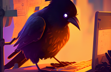 before.sunrise cute crow working on a computer warm backlight dd3dbd3d 04b6 438bab7 aaf893d7bf26