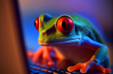 before.sunrise cute red eyed tree frog orking on a computer war 274c8919 b577 46c9 9f50ae1cb604caf