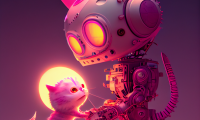 before.sunrise cute zombi robot chewing a cat pink color warm b 9139318d cb7d 46fc b8f2d96523ed258