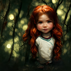 Midjourney Mädchen im Wald