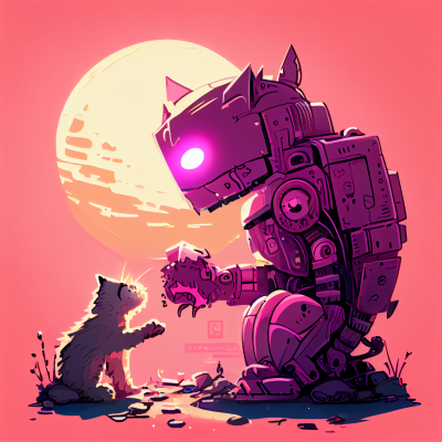 before.sunrise cute zombi robot chewing a cat pink color warm b 6529878b 6c7c 452aa4a b4e223c3c8f3